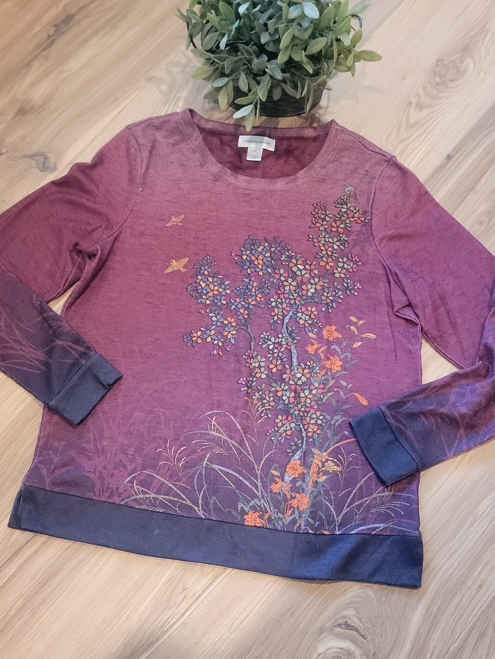 Christopher & Banks Floral Pullover